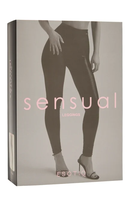 Sexy legíny Wet - síťovina na hýždích - Černá