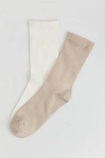 2 PACK ponožky Zabrina - Béžová-ecru