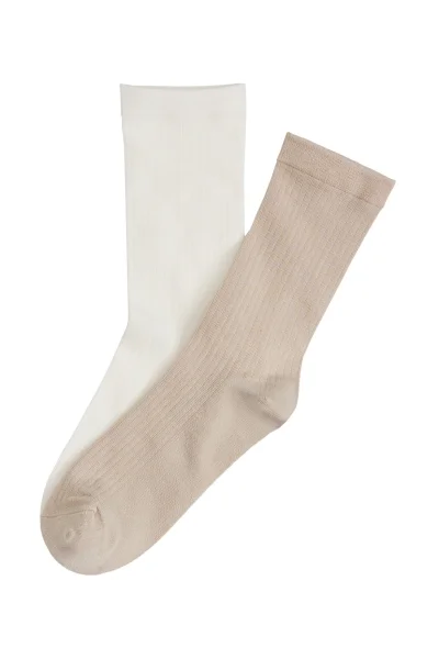 2 PACK ponožky Zabrina - Béžová-ecru