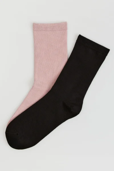 2 PACK ponožky Zahira - modal - Černo-růžová