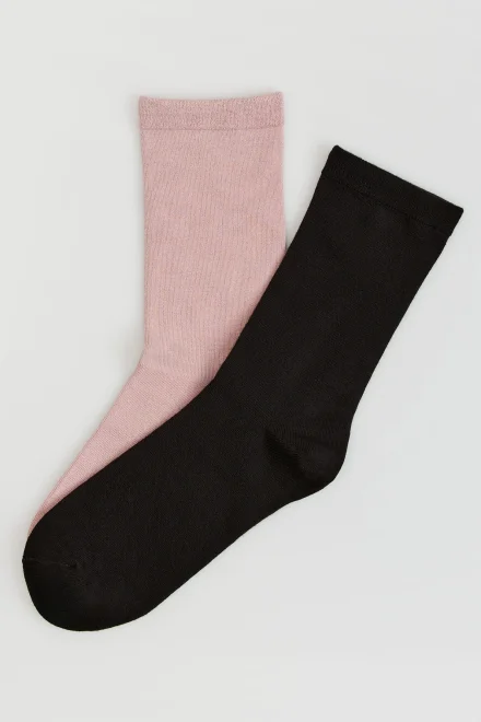 2 PACK ponožky Zahira - modal - Černo-růžová