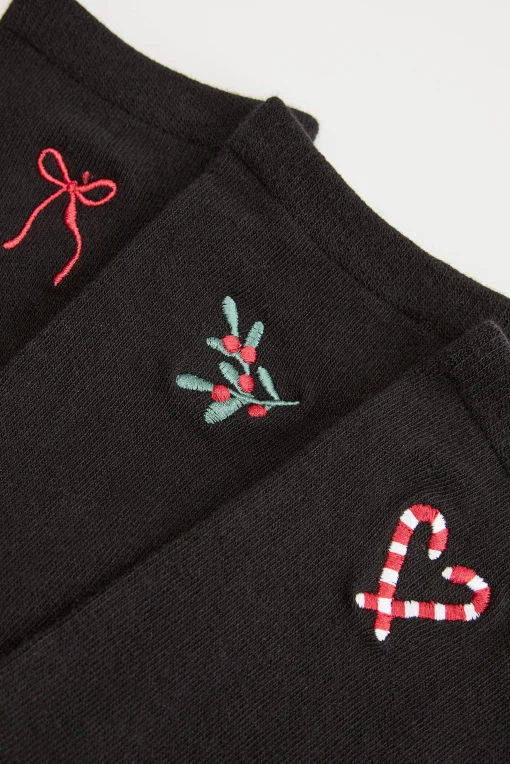 3 PACK Dámské vánoční ponožky Mistletoe