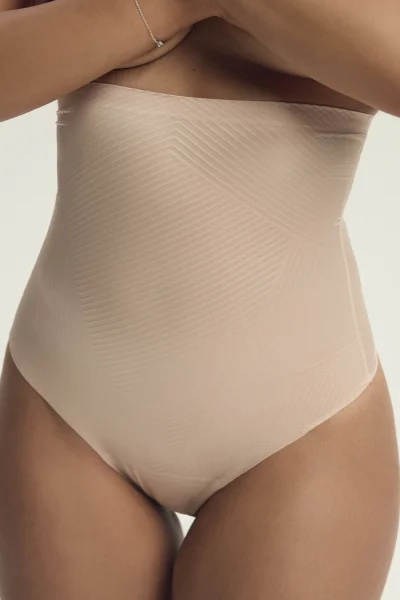 Modelující tanga Shapy - vyšší pas - Béžová