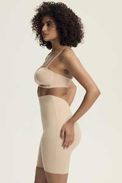 Stahovací kalhotky Smooth - prodloužená nohavice - Béžová