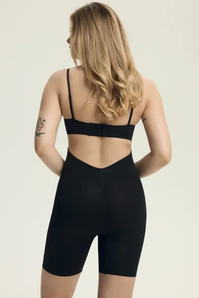 Stahovací kalhotky Smooth - prodloužená nohavice - Černá