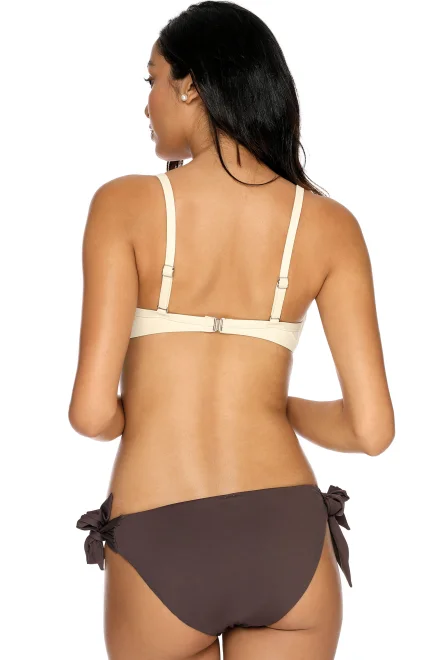 Dvoudílné plavky G-73/BO - Ecru-Hnědá
