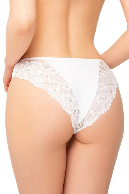 Dámské krajkové kalhotky N065 - Bílá