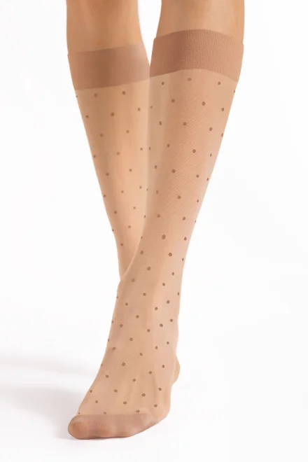 Podkolienky Dots Massage - 20 DEN - Natural