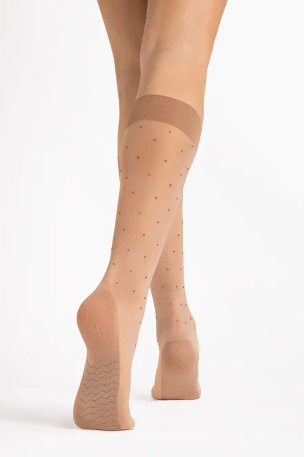 Podkolienky Dots Massage - 20 DEN - Natural