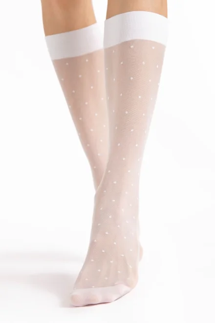 Podkolenky Dots Massage - 20 DEN - Bílá