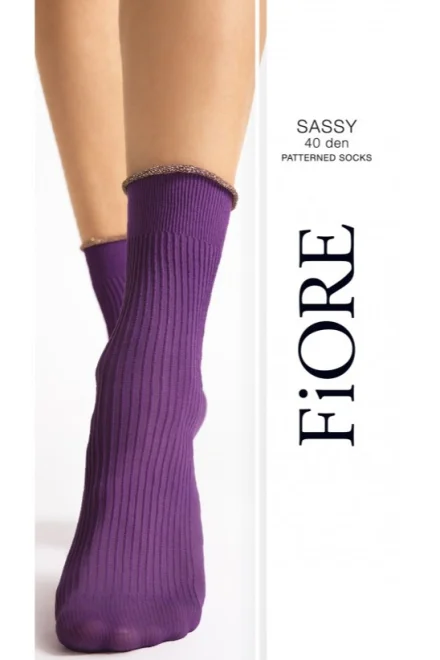 Dámske ponožky Sassy - 40 DEN - Fialová