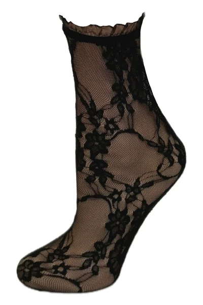 Dámské krajkové ponožky Ismena - Černá