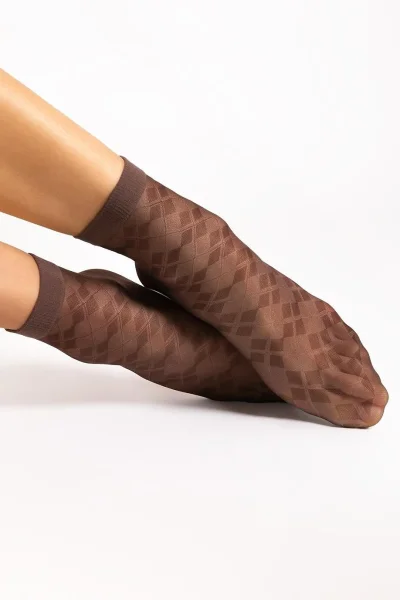 Silonkové ponožky Una - 20 DEN - Hnědá