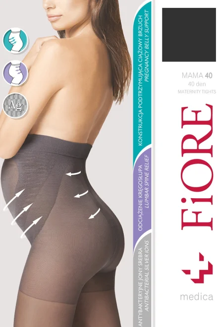Mateřské punčochové kalhoty Mama - 40 DEN - Černá