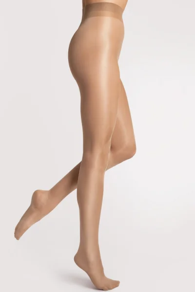 Hladké silonky Idalia - 20 DEN - lesklé - Natural