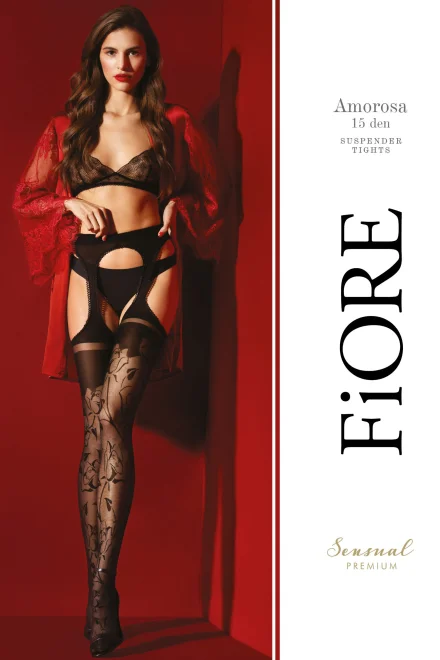 Vzorované silonky Amorosa 30 Den - sexy - Černá