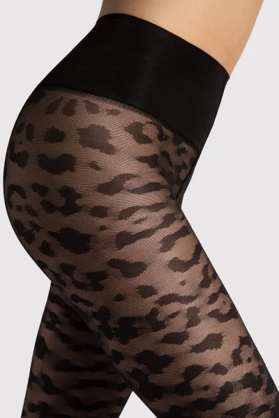 Vzorované silonky Echo - 30 DEN - Černá