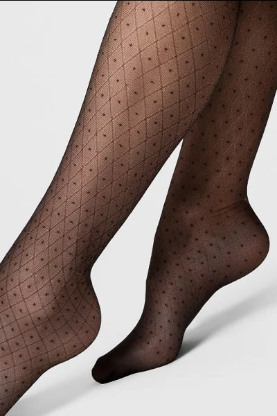 Vzorované silonky Maribel - 20 DEN - Černá