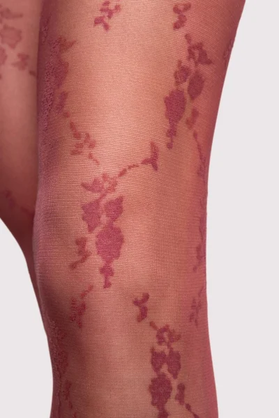 Vzorované silonky Rosalia - 20 DEN - Bordó