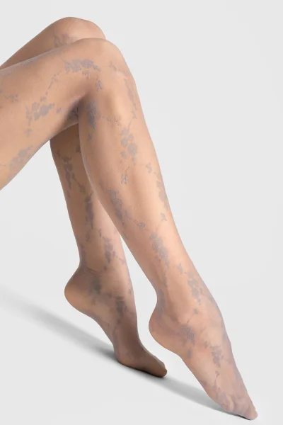 Vzorované silonky Rosalia - 20 DEN - Světle šedá