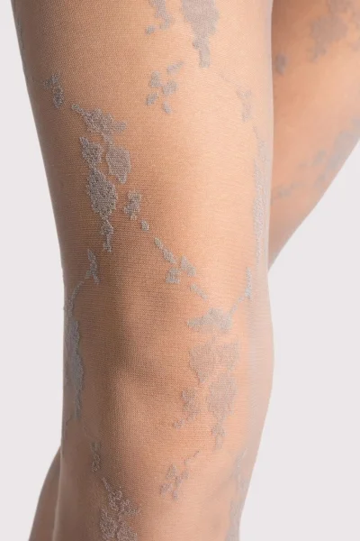 Vzorované silonky Rosalia - 20 DEN - Světle šedá