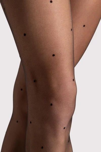 Vzorované silonky Pia - 10 DEN - Černá