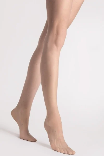 Vzorované silonky Pia - 10 DEN - Světle šedá