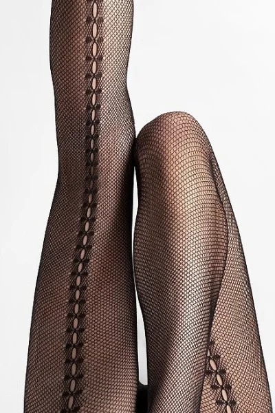 Vzorované silonky Luciana - 20 DEN - Černá