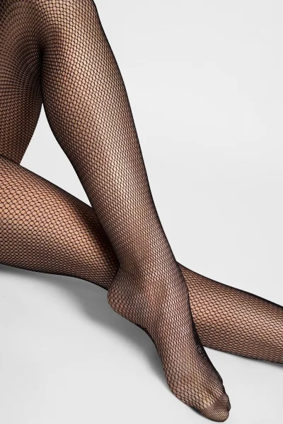 Vzorované silonky Alessia - 20 DEN - Černá