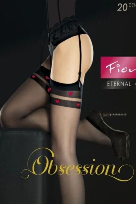 Punčochy na podvazkový pás Eternal - 20 DEN - Černá