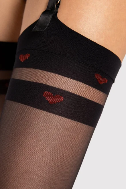 Punčochy na podvazkový pás Eternal - 20 DEN - Černá