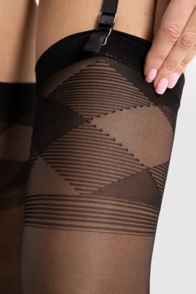 Punčochy na podvazkový pás O 4105 Losagne - 20 DEN - Černá