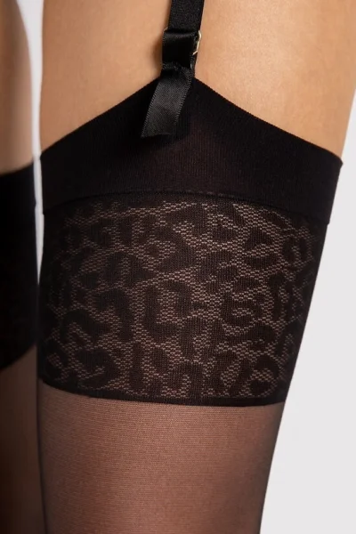 Punčochy na podvazkový pás O 4022 Antera - 20 DEN - Černá