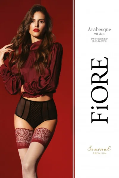 Samodržící punčochy Arabesque - 20 DEN - Bordó