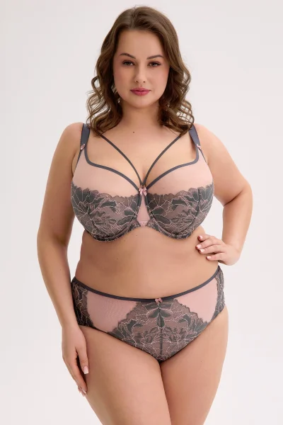 GRAPIN Kalhotky 1318 Priva - Šedo-ružová