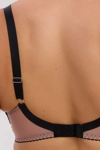 Polovyztužená podprsenka Fatma - Černo-hnědá