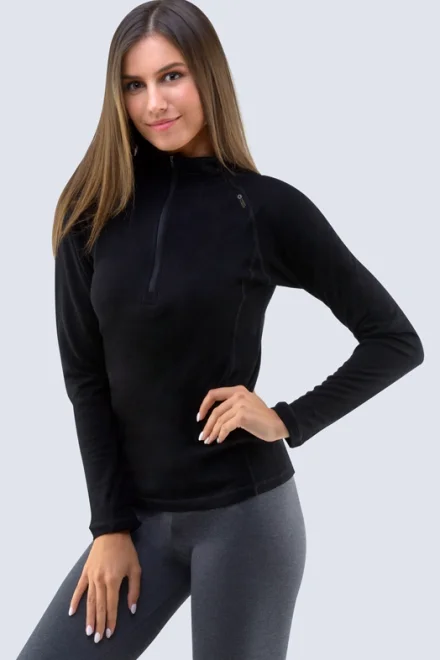 Sportovní mikina 88015P - Merino vlna - Černá