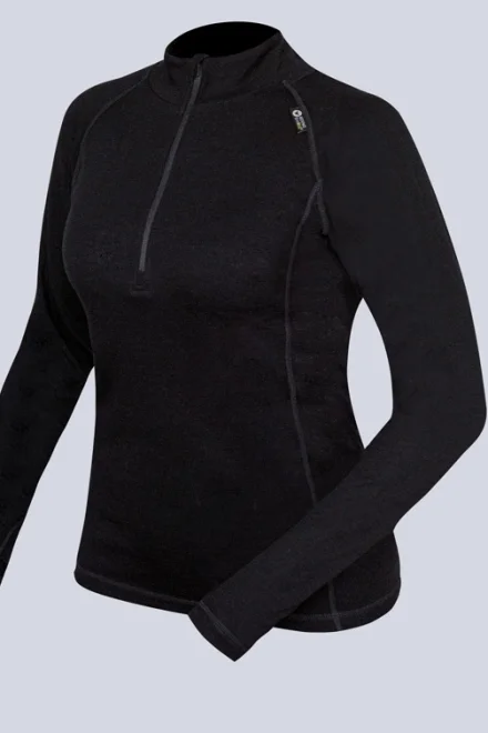 Sportovní mikina 88015P - Merino vlna - Černá