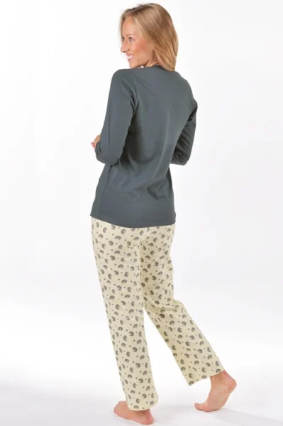 Dámské pyžamo 19169P - bavlna - Tmavě šedá