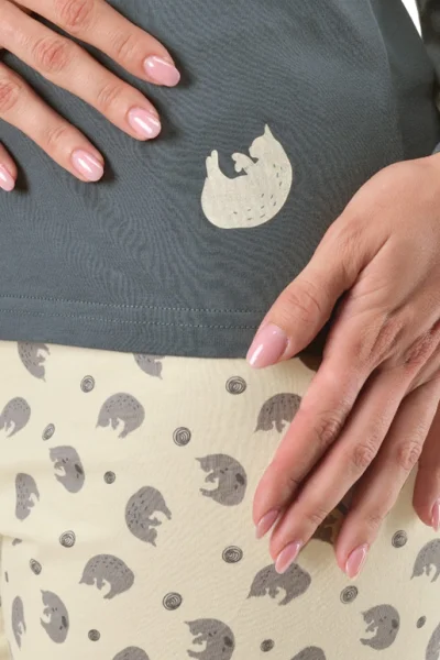 Dámské pyžamo 19169P - bavlna - Tmavě šedá