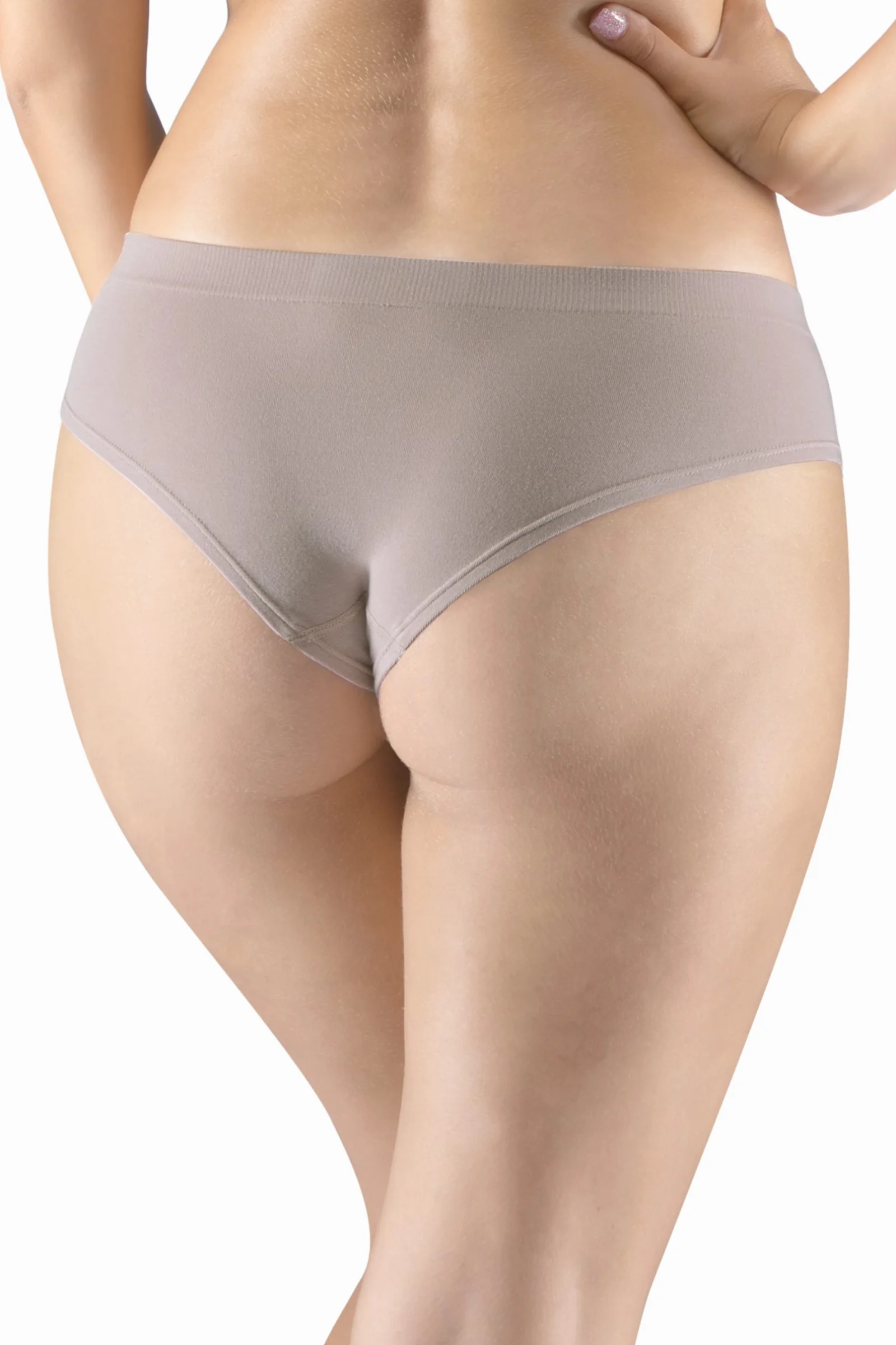 Bezešvé kalhotky Gina 04027P - bambus Hnědo-šedá M/L