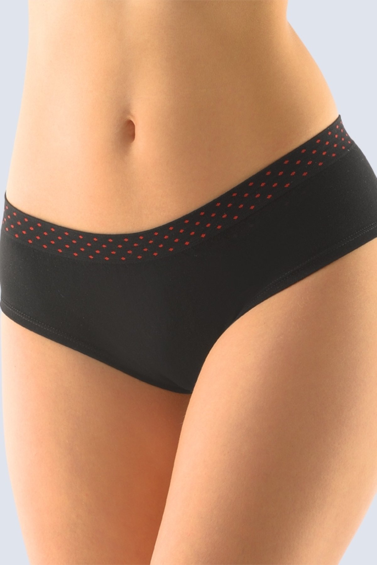 Francouzské kalhotky Gina 04025P - bambus Černo-červená L/XL