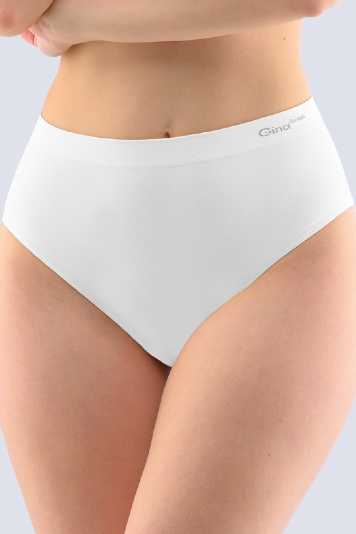 Bezešvé kalhotky Gina 01001P - bambus Bílá L/XL