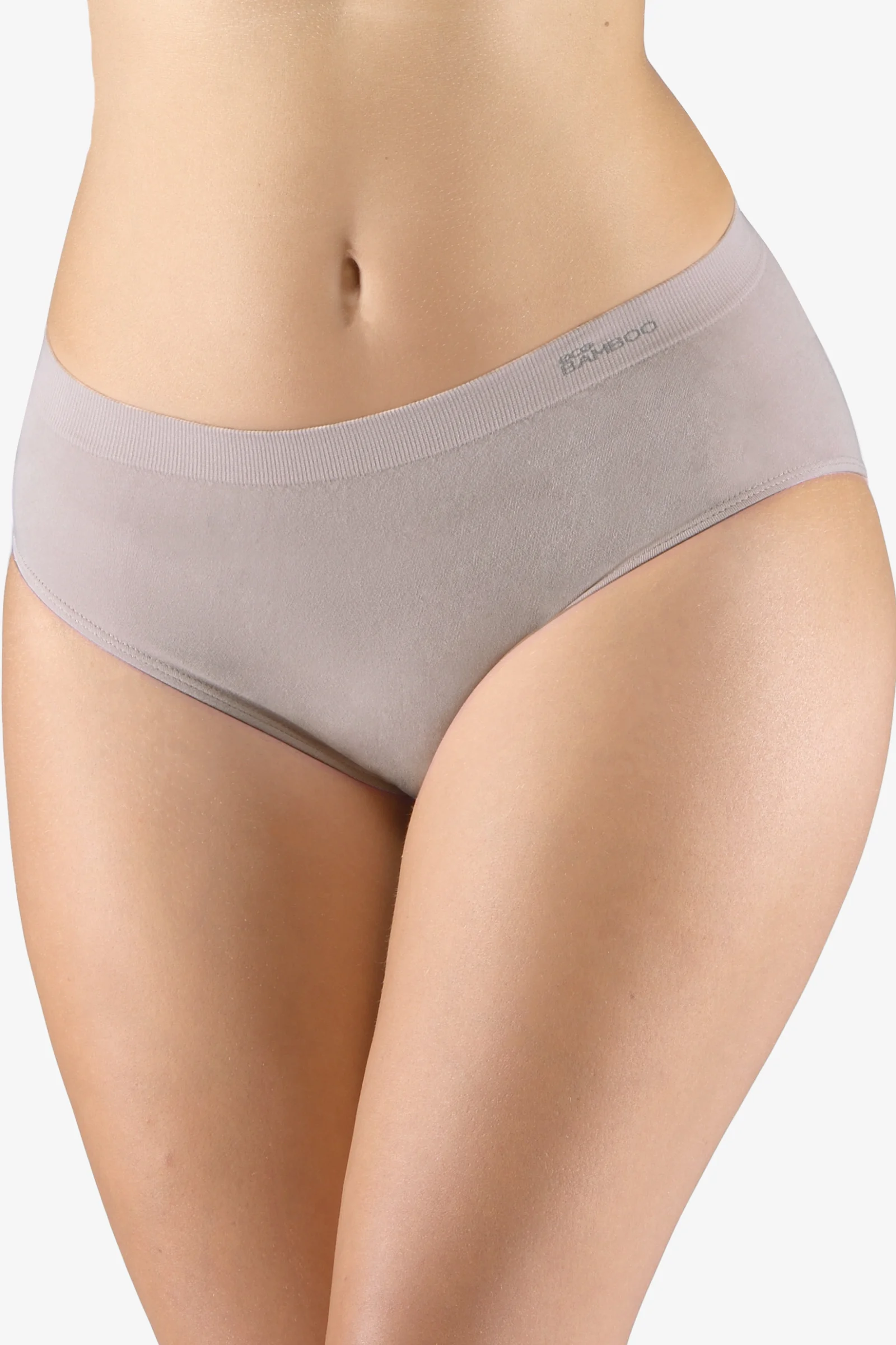 Bezešvé kalhotky Gina 00038P - bambus Hnědo-šedá M/L