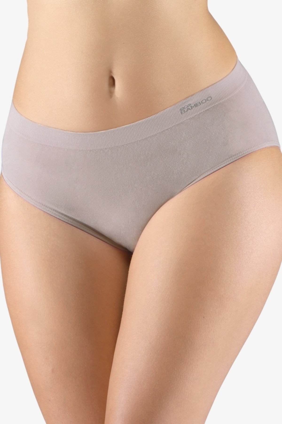 Bezešvé kalhotky Gina 00038P - bambus Hnědo-šedá M/L