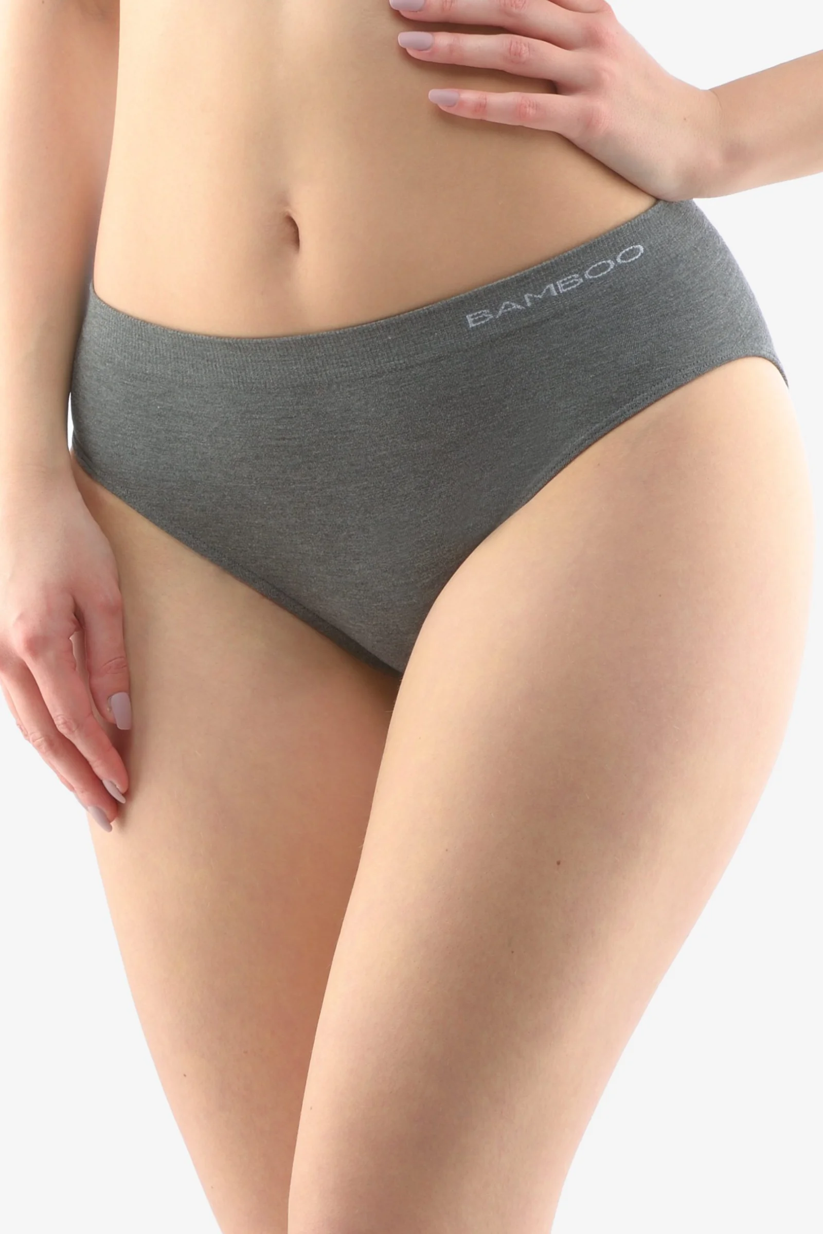Bezešvé kalhotky Gina 00038P - bambus Šedá XL/2XL