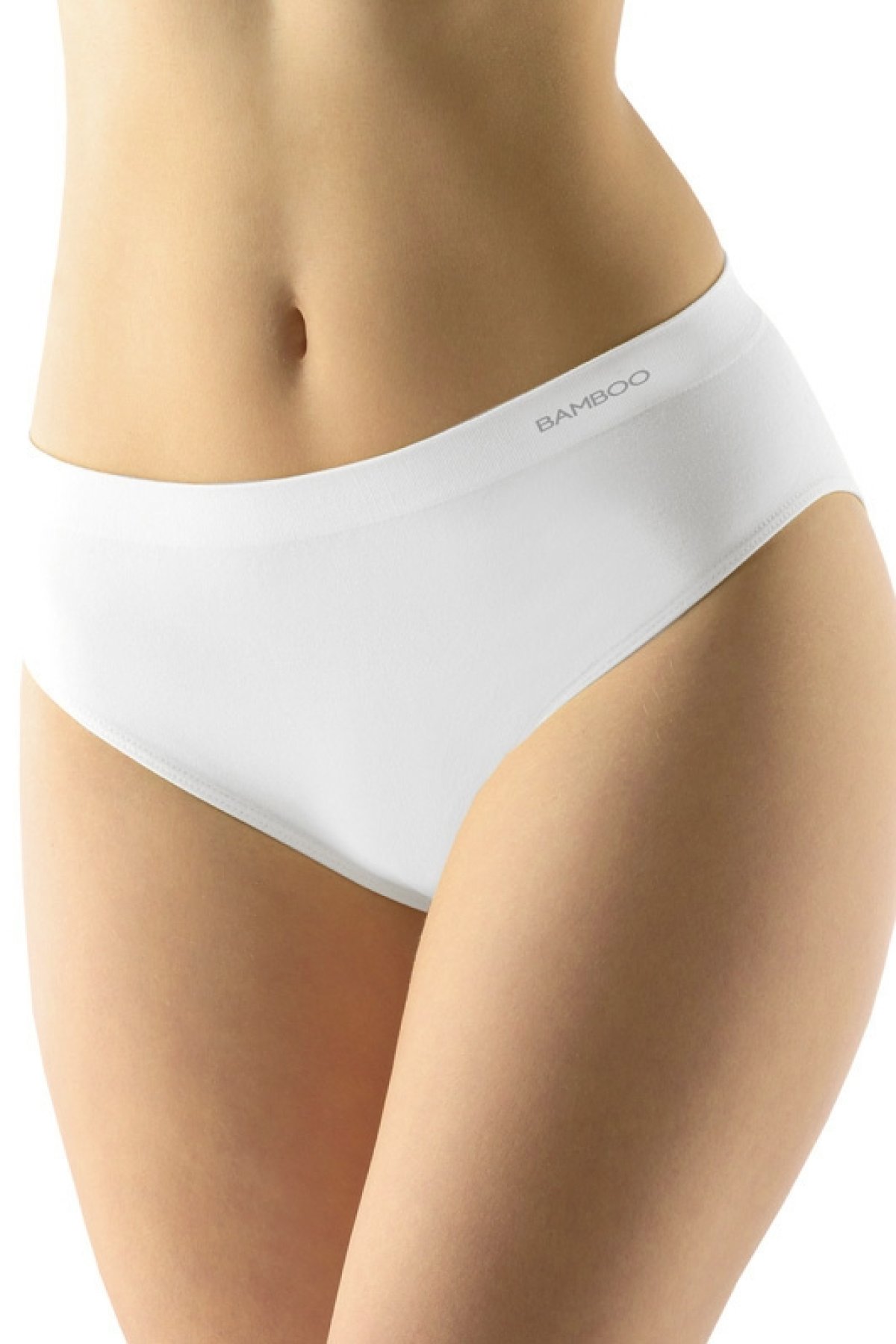 Bezešvé kalhotky Gina 00038P - bambus Bílá L/XL
