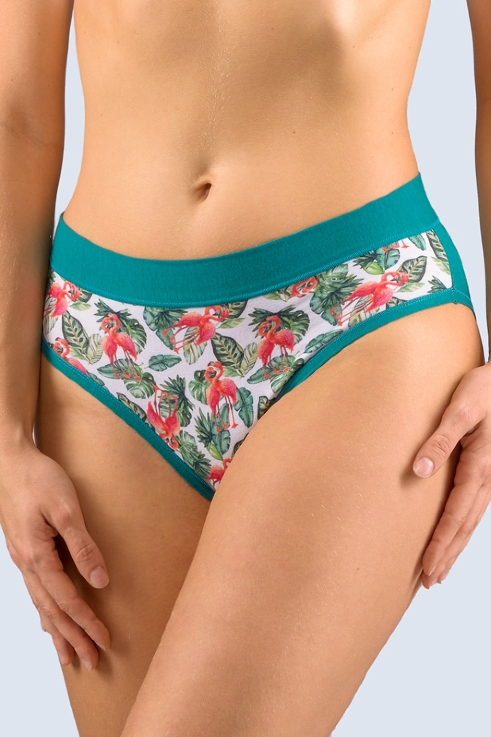 Kalhotky Gina 10268P - barevné Tyrkysová L/XL
