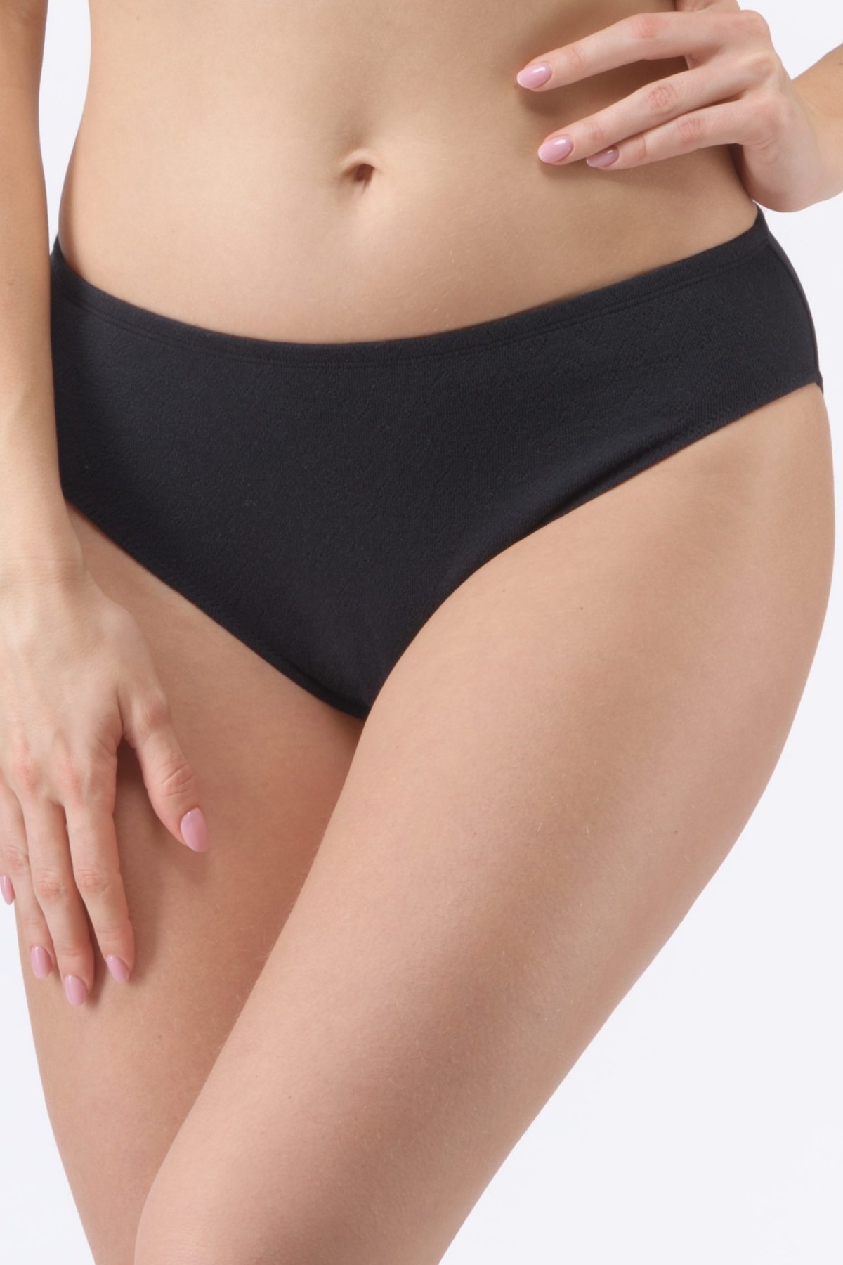Kalhotky Gina 10291P - žakárové Černá L/XL
