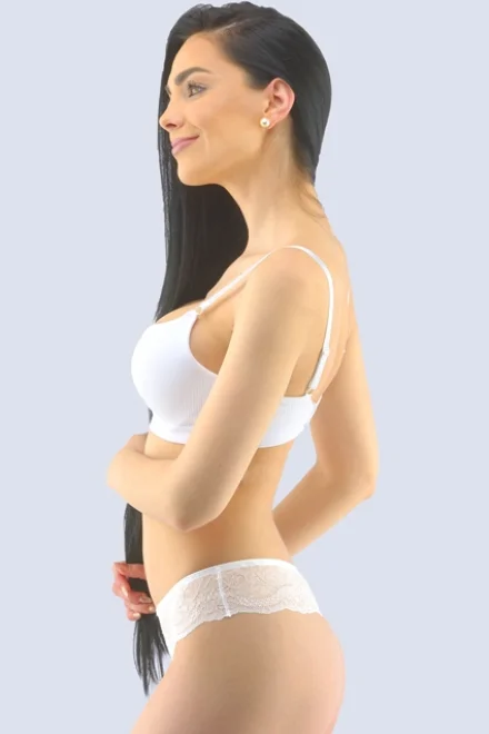 Tanga 14140P - s krajkou - Bílá